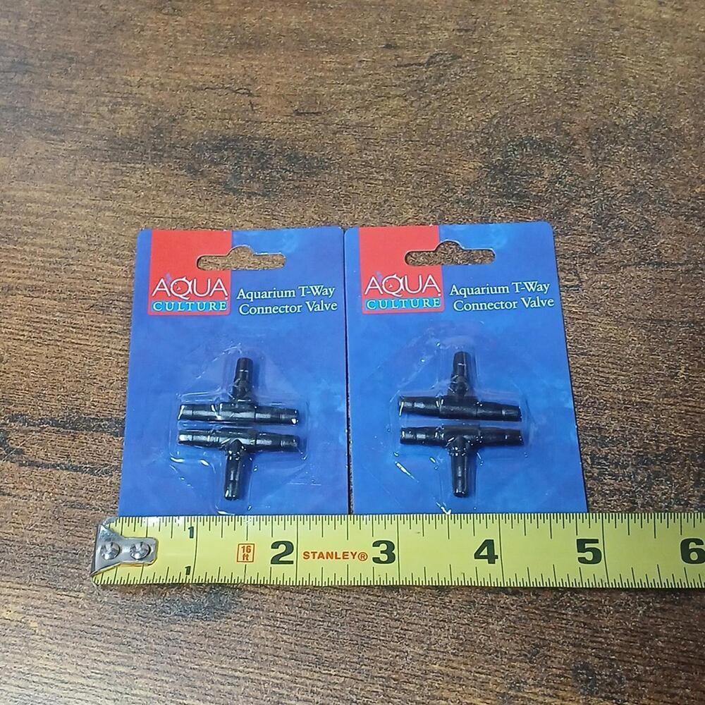 Lot of 2 NEW / SEALED Aqua Culture Aquarium T-Way Connector Valves - Picture 2 of 3
